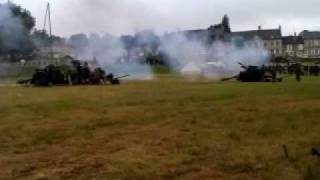 25 pounder field guns Normandy Fire Mission 2011 [upl. by Ellennad]