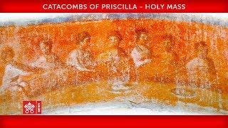 Pope Francis  Catacombs of Priscilla  Holy Mass for all the faithful departed 20191102 [upl. by Olbap]