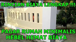 RINCIAN BIAYA MATERIAL PEMBUATAN PAGAR RUMAH MINIMALIS BATA RINGAN HEBEL [upl. by Wahl995]