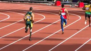 Oscar Pistorius runs a heat at the 2012 London Olympics [upl. by Enimassej]