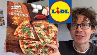 LIDL Holzofen Pizza con Pollo von Trattoria Alfredo mit Hähnchen im Test Preis Geschmack amp Co [upl. by Eimaraj]