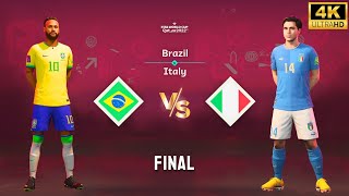 FIFA 23  Brazil vs Italy  Ft Neymar Chiesa  FIFA World Cup Final Match 4K60 [upl. by Moreland73]