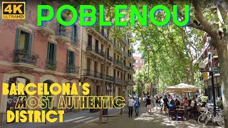 4K Poblenou Barcelonas fastest evolving neighborhood full walk tour must visit [upl. by Romilly]