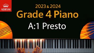 ABRSM 2023 amp 2024  Grade 4 Piano exam  A1 Presto  G B Pescetti [upl. by Suiravat]