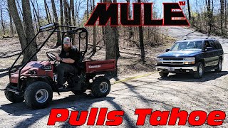 440cc Kawasaki Mule Pulls A Tahoe [upl. by Verlie656]