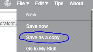 Scratch Tutorial  How to save a copy of your scratch project [upl. by Airdnaz]