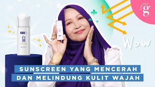 Sunscreen Yang Mencerah Dan Melindungi Wajah  Review Hada Labo Sunscreen [upl. by Savinirs]