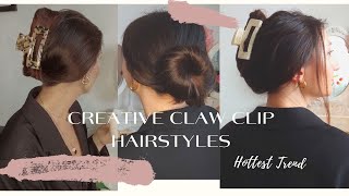 6 leichte und schnelle Frisuren mit Haarklammern für den Alltag 😍 Hot Hair Claw Clip Hairstyles [upl. by Meensat]