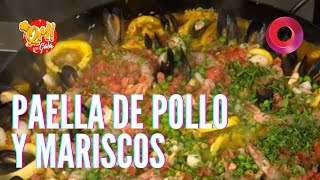 Paella de pollo y mariscos  QuéMañana [upl. by Nnainot776]