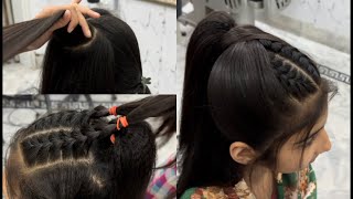 Easy ponytail hairstyle high tail hairstyle hairstyle for short hair ponytail [upl. by Ona124]