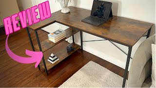 Full Review of the Huuger L Shaped Desk 47 Inches Computer Desk with Reversible Storage Shelves [upl. by Lib]