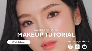 Sweet amp Natural Makeup Tutorial Korean inspired makeup for summer  humid area [upl. by Ebner]