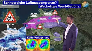 Achtung Eisglätte Schneereiche Luftmassengrenze amp WackelWest Wettervorhersage 1219012024 [upl. by Ttcos250]