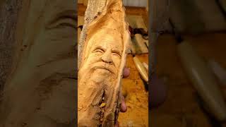 Heres a wood spirit inspired by the cover of the book The Giver woodcarving carvingart thegiver [upl. by Gordon]