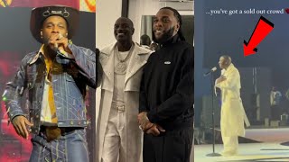 Burna Boy Celebrates As Akon Joins Him To Perform Burna Boy Unreleased Songs At Peacock Theater [upl. by Nylahs]