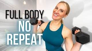 30min NO REPEAT Strength Training  FULL BODY SUPERSETS [upl. by Olnton]