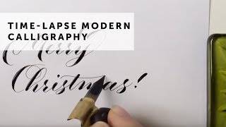 IStillLoveCalligraphycom Merry Christmas Calligraphy sumi ink with vintage Esterbrook 357 nib [upl. by Norek]