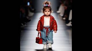 Wideleg jeans a red cropped biker jacket and laceup bootsfashion cutestyle fashionshow [upl. by Necila]