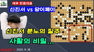 신진서vs당이페이 후배에게 처음 패하고 분노한 신진서의 6연속 대국의 파이널  예후 한중대결 영상 관전기 [upl. by Silvers646]