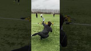 REACTION TRAINING 🤯 goalkeeper goalkeepertraining [upl. by Atnuahc727]