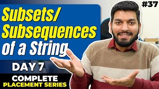 Lecture37 Recursion  Subsets  Subsequences of String Theory  Code [upl. by Brufsky703]