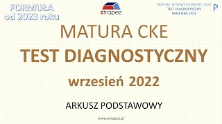 Matura próbna CKE wrzesień 2022 poziom podstawowy matematyka Matura 2023  nowa formuła [upl. by Pruter]