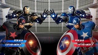 Black Iron Man amp Black Captain America VS Blue Iron Man amp Captain America Marvel vs Capcom Infinite [upl. by Lumpkin]