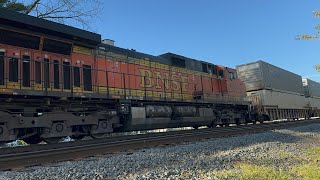 NS 1012 SD70ACE leads NS 22X through Manville NJ with a BNSF H2 C449W trailing 4232024 [upl. by Noguchi]