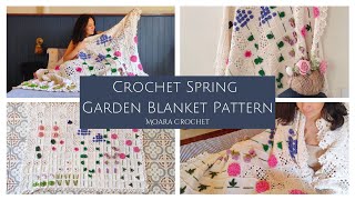 Crochet Blanket Pattern Cottage Garden  Moara Crochet crochet crochetblanket crochetflower [upl. by Clemen]