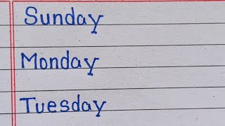 Days of The Week  Sunday to Saturday Spelling in English  Sunday Monday ka Spelling writing [upl. by Ispep94]