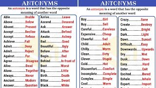 120 Common Opposites in English from AZ  Antonyms List Part I [upl. by Lorne]