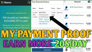 Earn DAILY 20  Irazoo Payment Proof  Irazoo Se Paise Kaise Kamaye [upl. by Atnes]