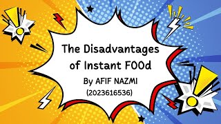 The Hidden Costs of Convenience The Disadvantages of Instant Food [upl. by Ytissac]