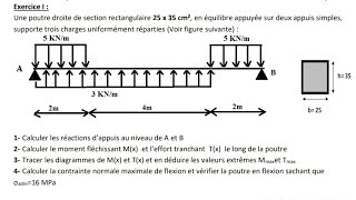 Examen Resistance de matériaux RDM Partie 1 [upl. by Nalyd473]