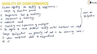 Quality Of Conformance  Quality Engineering  Metrology and Quality Engineering [upl. by Haelat877]