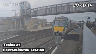 Trains at Portarlington 270124 [upl. by Eirelam]