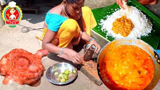 Elephant Foot Yam Recipe  Santal Tribal Women Cook Elephant Foot Yam in Traditional Method  Suran [upl. by Seiuqram]