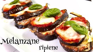 MELANZANE A FETTE RIPIENE piatto unico al forno SENZA FRITTURA 🍆 STUFFED EGGPLANT [upl. by Hoxsie]