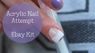 Acrylic Nail Attempt amp Tutorial with Ebay Kit  Nina Holly [upl. by Avah]