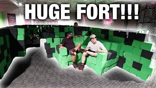 HUGE TRAMPOLINE PARK FORT CRAZY TRICKS INSIDE [upl. by Kimber]