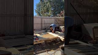 Starting shed project using pallets as the base flooring [upl. by Edi]