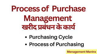 Process of Purchase Management  Steps in Purchasing Process  Purchase Management Process [upl. by Anestassia375]