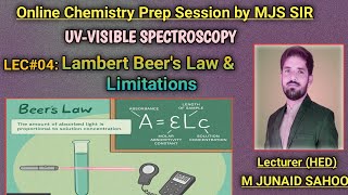 UVVisible Spectroscopy by MJS Sir L04 Absorption theoryLambert Beers LawFactors Affecting [upl. by Lozar190]