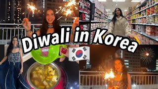 🇰🇷My first Diwali in Korea 💓 shopping cooking at home 👩🏻‍🍳🛍️ [upl. by Ahseinet]