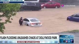 Flash Flood Hits Dollywood Theme Park 1 Injured in Tennessee Sunday Disaster [upl. by Milone]