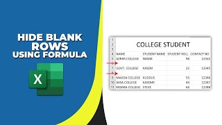 How to hide blank rows in excel using formula [upl. by Dudley]