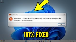 This operation has been cancelled due to restrictions in effect on this computer  How To Fix ✅ [upl. by Brianna]