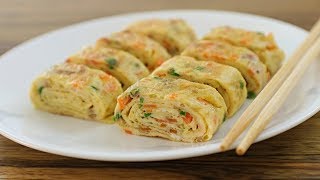 Rolled Omelette Recipe  How to Make Korean Egg Roll [upl. by Saenihp156]