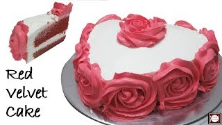 बिना अंडे वाला रेड वेलवेट केक बनाये कढ़ाई में  Red Velvet Cake without Oven  Red Velvet Cake [upl. by Odlanra]