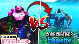 CATTUS VS DOGGUS  ROBOT VS MONSTRE  LE COMBAT ÉVÈNEMENT FORTNITE [upl. by Kokoruda]